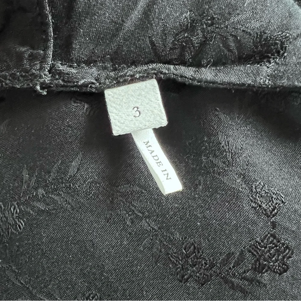 Sandro Black Floral Patterned Satin Top - Picture 8 of 9